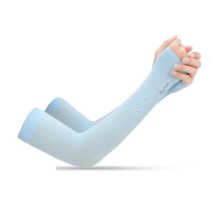 Summer cool sleeves sunscreen female armband sleeves sleeves men's sleeves driving anti-UV ice silk gloves long section