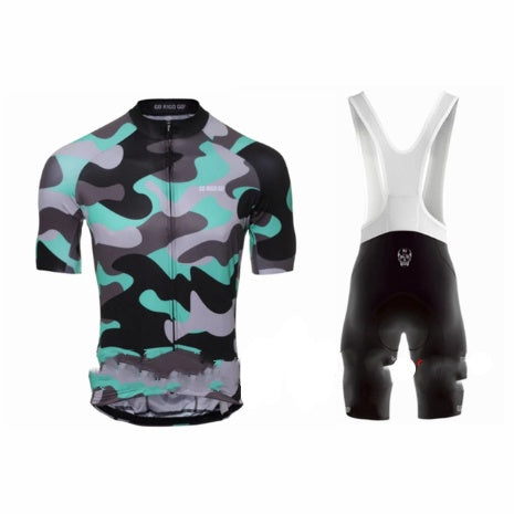 Men's Short-sleeved Cycling Jersey Suspenders Suit