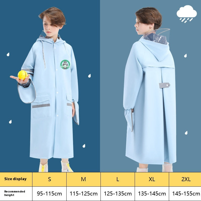 Children's Raincoat Girls Boys Primary School Students School Belt Schoolbag Seat Middle And Big Children Full Body Poncho