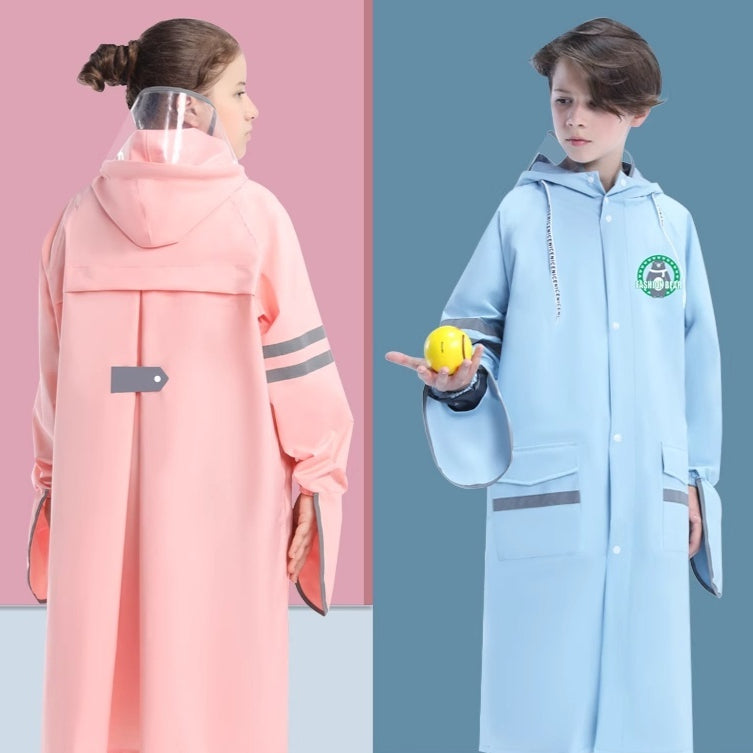 Children's Raincoat Girls Boys Primary School Students School Belt Schoolbag Seat Middle And Big Children Full Body Poncho
