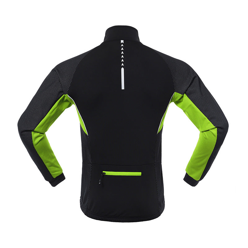Autumn and winter three-layer composite fleece cycling jersey