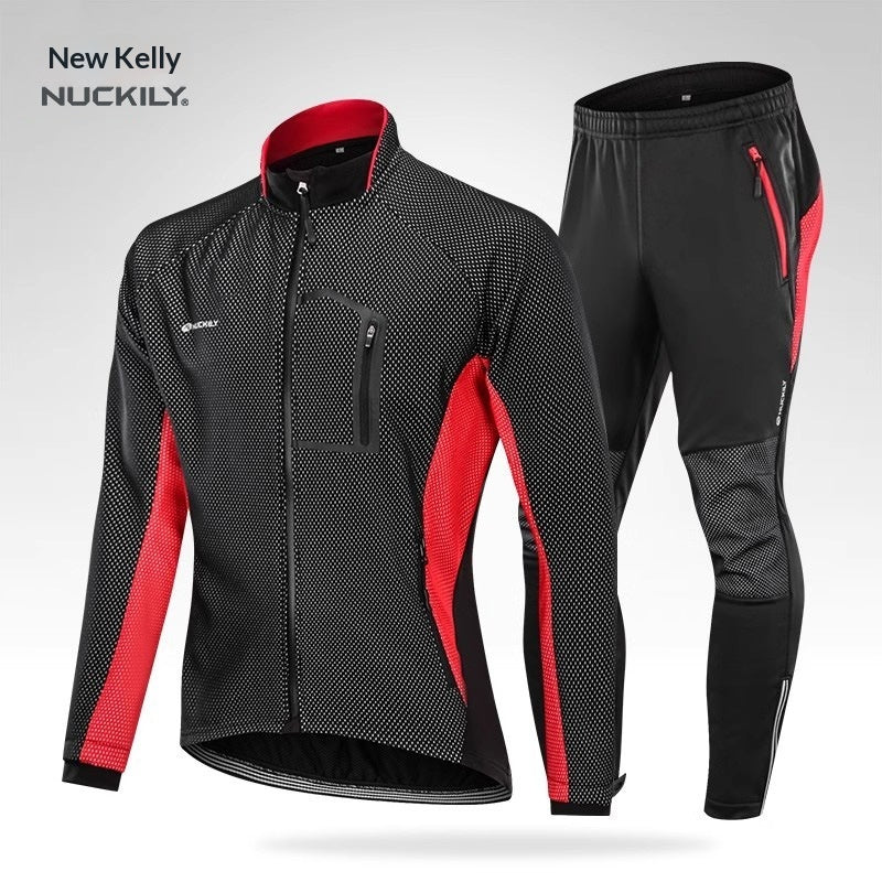 Fleece Cycling Jersey And Bib Shorts Set Sports  Outdoor Cycling Top Cycling Bib Shorts