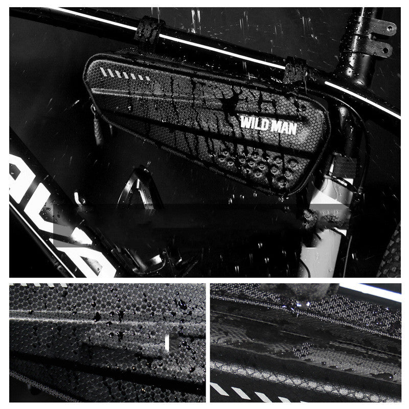 WILD MAN Bicycle Bag Hard Shell Triangle Bag Mountain Bike Front Beam Bag Road Bike Pack Cycling Fixture Cross Border