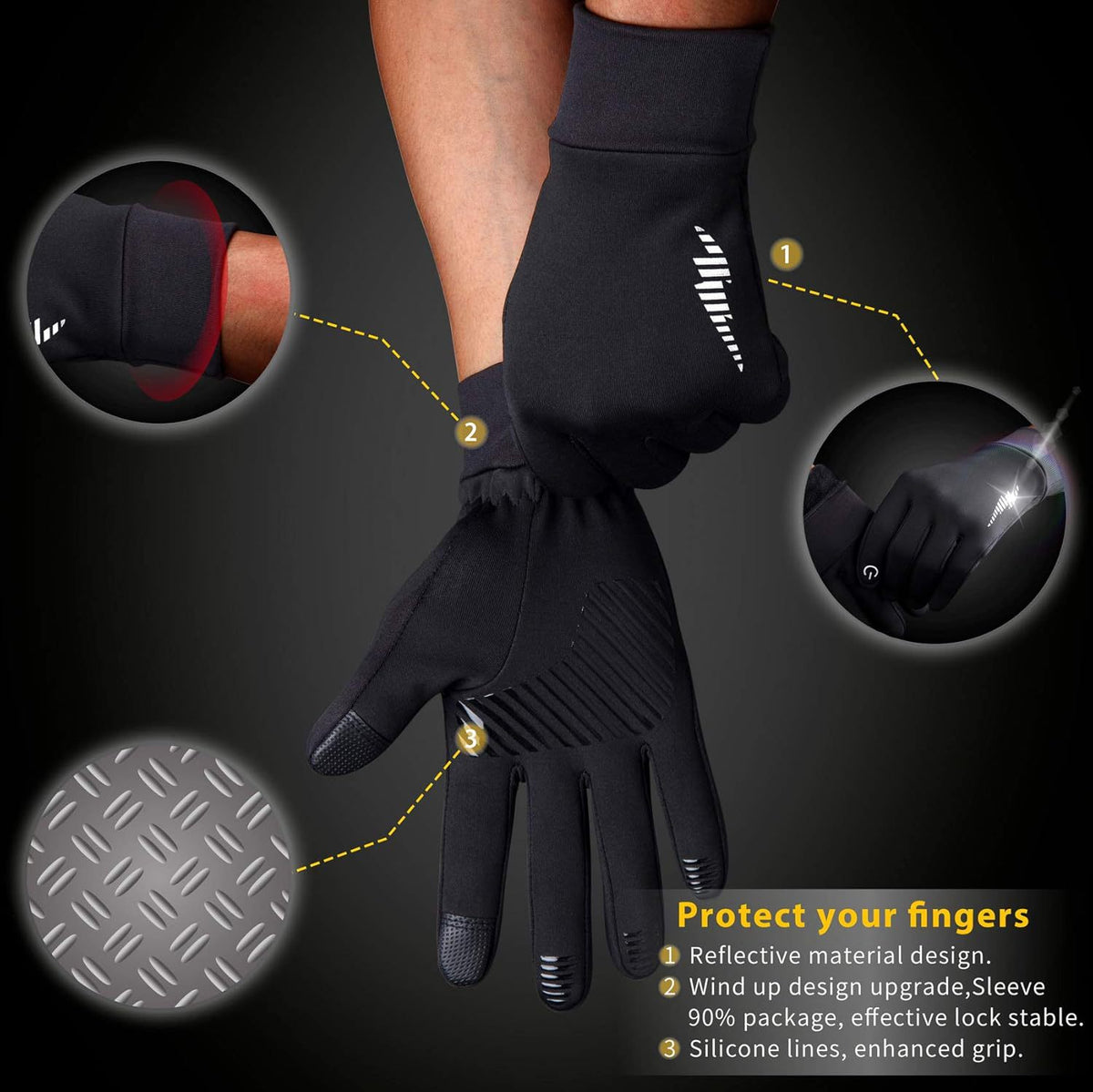 Winter Touchscreen Gloves For Men And Women Extra-thick For Outdoor Cycling