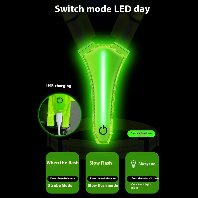 Night Running And Cycling Reflective Vest With Rechargeable Glow