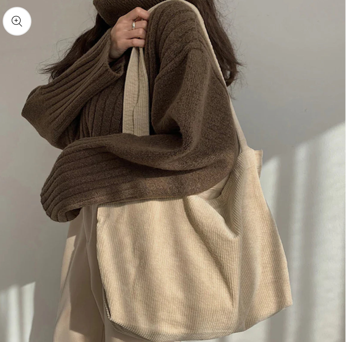 Corduroy Shoulder Bags Winter Fall Handbags Women Shopping Bags