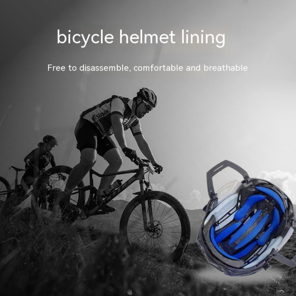 Cycling Bike Helmet Lining Universal Breathable Sponge Liner With Velcro Chin Pad Hot Press Molding