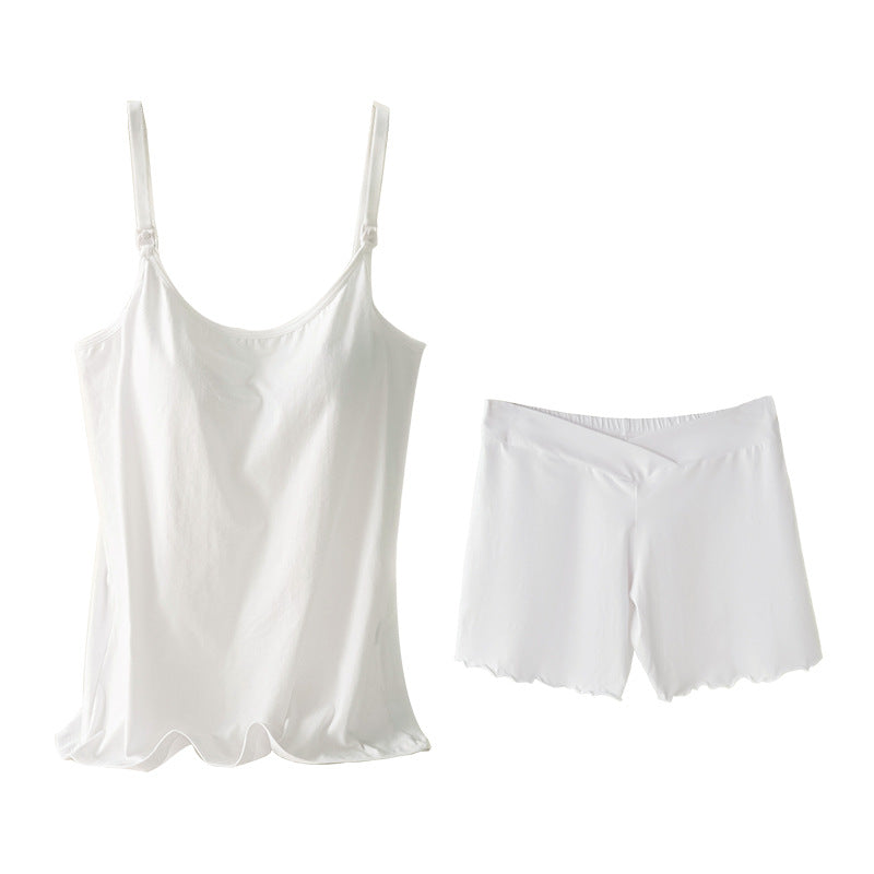 Basic Undershirt With Chest Pad Pregnant Woman Breastfeeding Suspenders Pregnant Woman Suspender Suit Cotton During