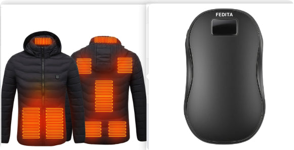 Smart 8-piece Heating Cotton-padded Clothes 3-gear Temperature Control Thermal Coat