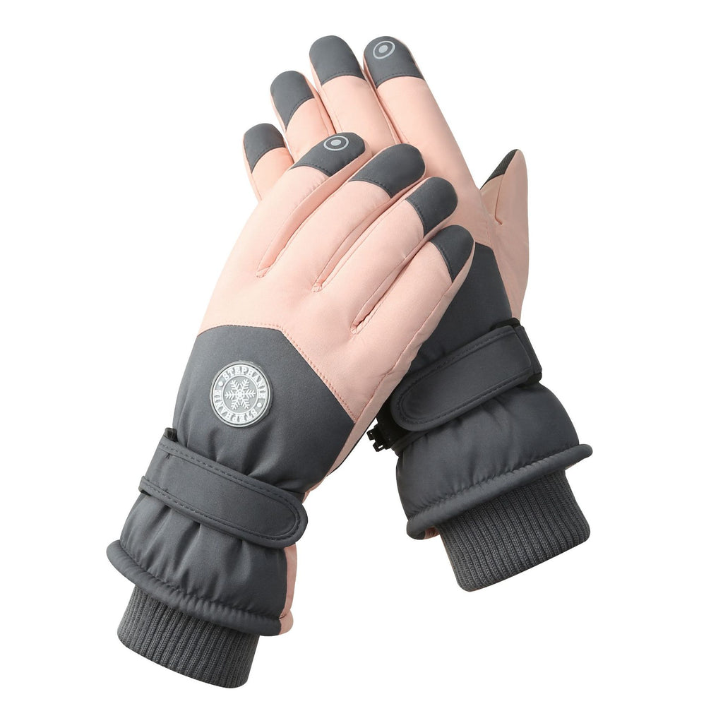 Men's And Women's Outdoor Cycling Can Touch The Screen Warm Plus Velvet Gloves