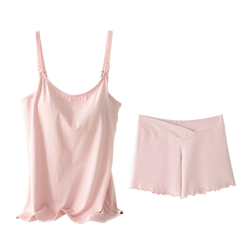 Basic Undershirt With Chest Pad Pregnant Woman Breastfeeding Suspenders Pregnant Woman Suspender Suit Cotton During