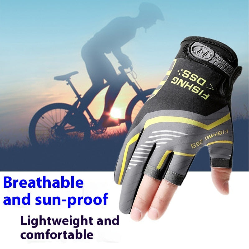 Cycling Lure Fishing Gloves Sun Protection Windproof