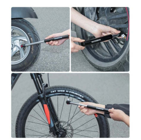 Bicycle Light And Portable Pump Aluminum Alloy High Pressure Mini Air Pump For Bike Cycling Tire Inflator