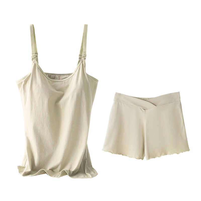 Basic Undershirt With Chest Pad Pregnant Woman Breastfeeding Suspenders Pregnant Woman Suspender Suit Cotton During